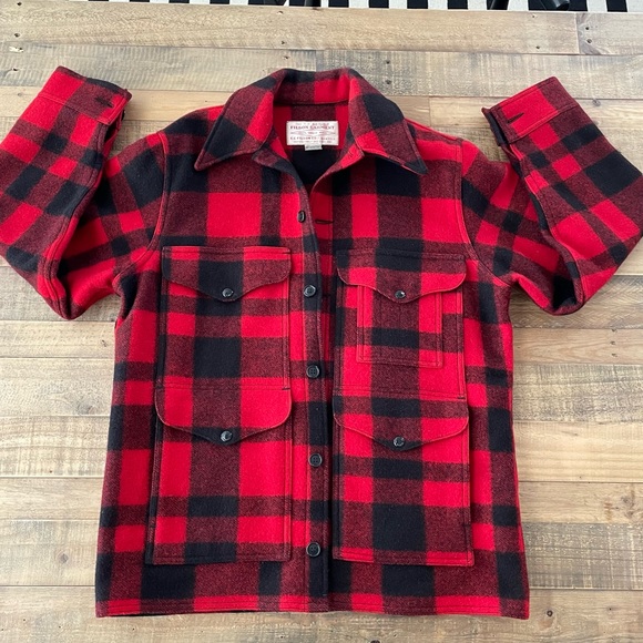 Filson Other - Vintage Filson Mackinaw Wool Jacket Red Buffalo Plaid Size 42 Fits S-M